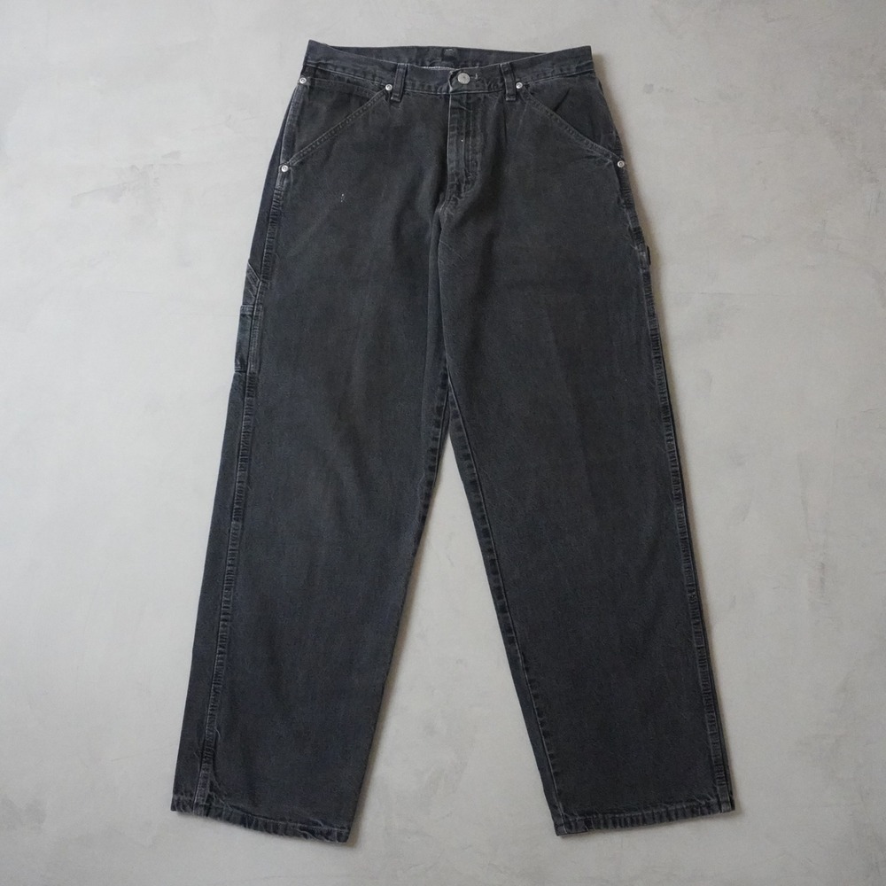 Vintage Wrangler Hero Carpenter Jeans 30x30 Mens Black Denim Utility Workwear